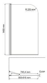 WasserKRAFT Шторка на ванну Leine 35P01-80 Fixed – фотография-2